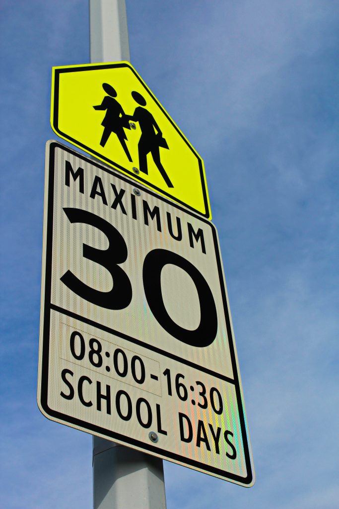 School zone sign - speed limit 30